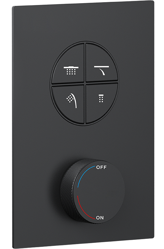 1008400 Shower Mixer 4 ways Matte Black