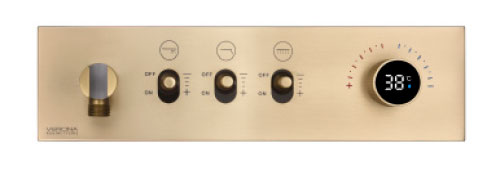10183305 Retromatic Shower Mixer Shiny Gold